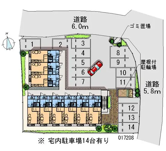 ★手数料０円★前橋市下新田町　月極駐車場（LP）